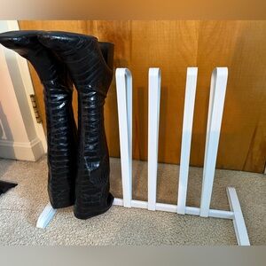 Two (2) White Boot rack for 3 pairs of boots each